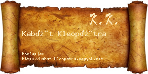 Kabát Kleopátra névjegykártya
